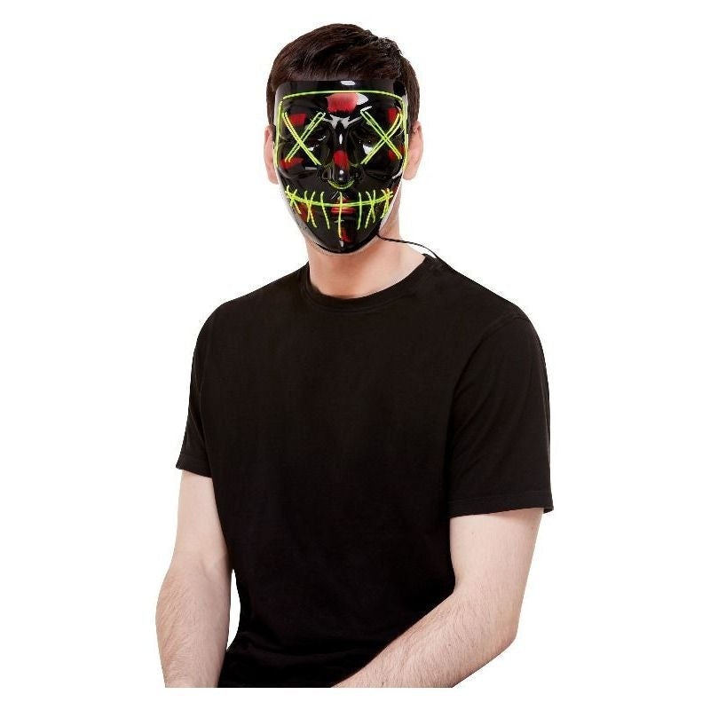 Costumes Australia Stitch Face Mask Green Neon Light Up Black_1