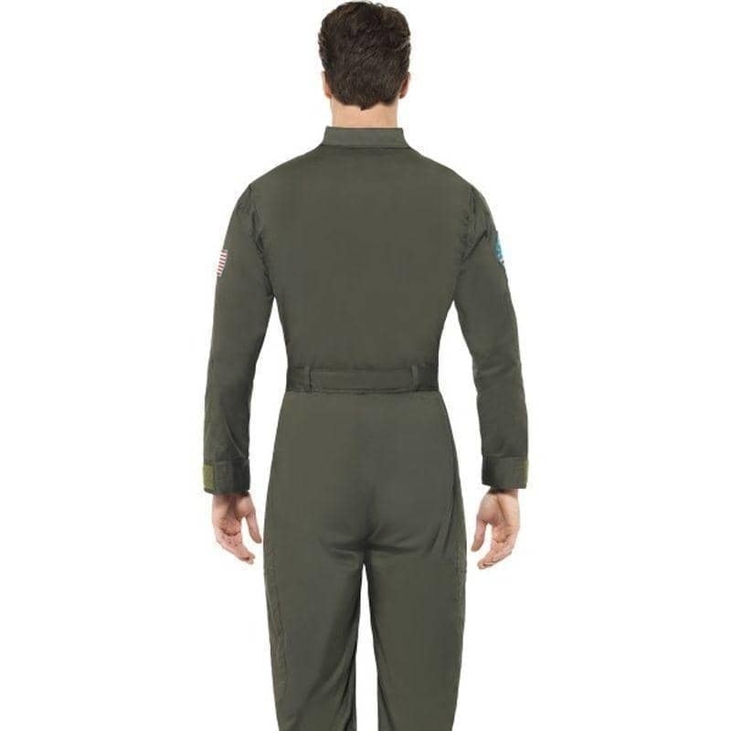 Costumes Australia Top Gun Deluxe Male Costume Adult Green Jumpsuit Sunglasses Dog Tags_2