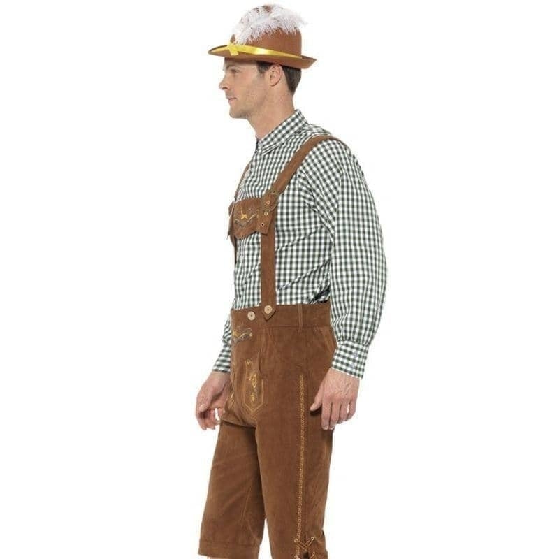 Costumes Australia Traditional Deluxe Hanz Bavarian Costume Adult Brown Lederhosen Green Shirt_3