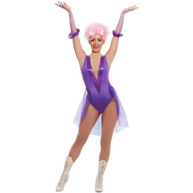 Costumes Australia Trapeze Artist Costume Adult Purple Bodysuit Gloves_1
