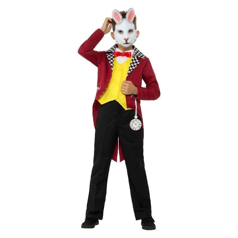 Costumes Australia White Rabbit Costume Kids Red Jacket Mask_2