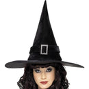 Costumes Australia Witch Hat With Diamante Buckle Adult Black_1