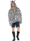 Costumes Australia Zebra Party Festival Poncho Adult White Black Drawstring Bag_5