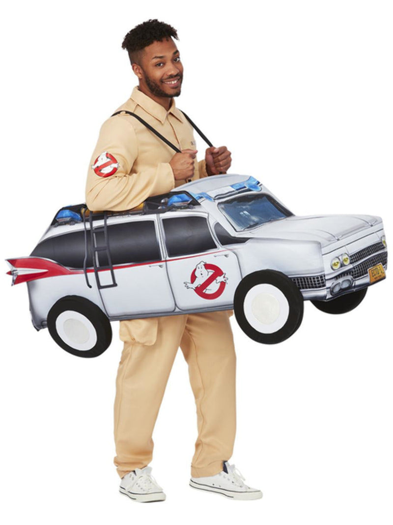 84's Ghostbusters Ride In Car Costume Adult White Blue Multi