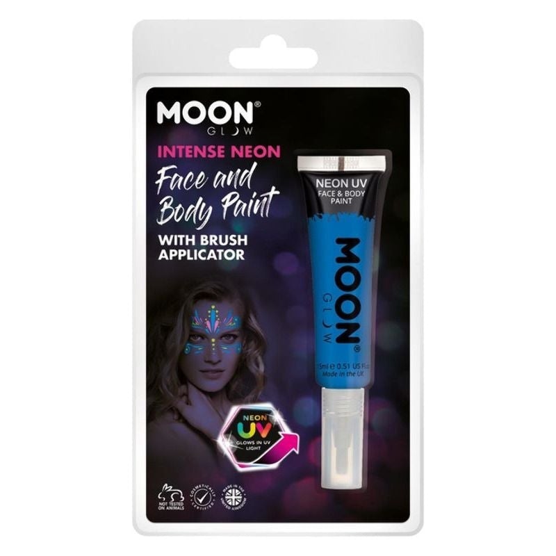 Moon Glow Intense Neon UV Face Paint Clamshell, With Brush Applicator, 15ml_1 sm-M03178