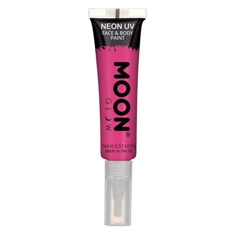 Moon Glow Intense Neon UV Face Paint Single, With Brush Applicator, 15ml_3 sm-M03000