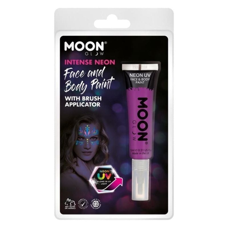 Moon Glow Intense Neon UV Face Paint Clamshell, With Brush Applicator, 15ml_5 sm-M03192