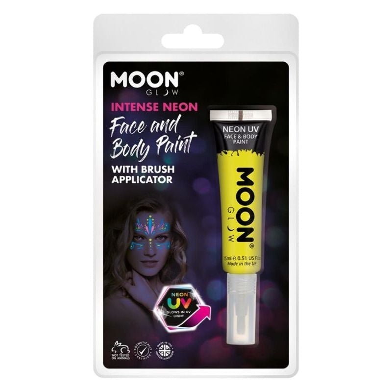 Moon Glow Intense Neon UV Face Paint Clamshell, With Brush Applicator, 15ml_8 sm-M03154