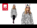 Costumes Australia Size Chart Zebra Party Festival Poncho Adult White Black Drawstring Bag