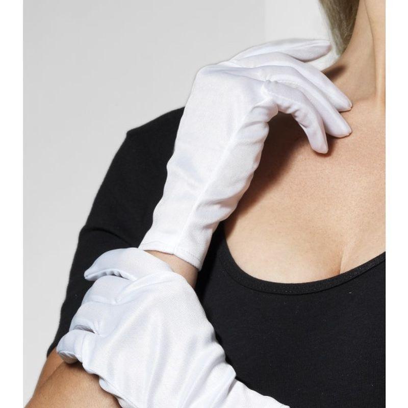 Short Gloves Adult White Unisex -1