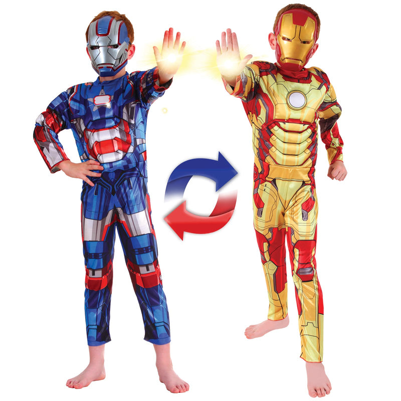 Ironman To Iron Patriot Reversible Costume Child Boys Red -1