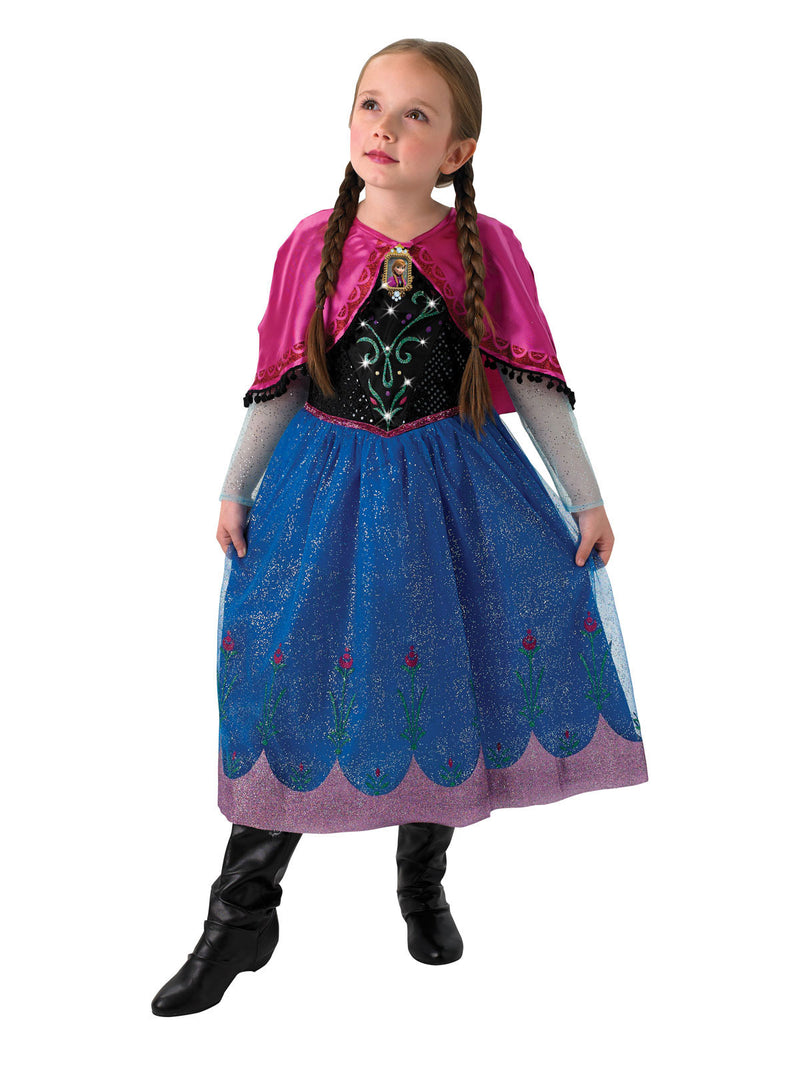 Anna Frozen Musical Light Up Costume Child Girls Pink -3