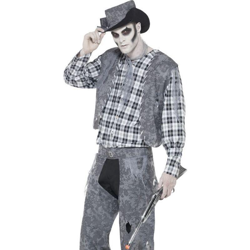 Ghost Town Cowboy Costume Adult Grey Mens -1