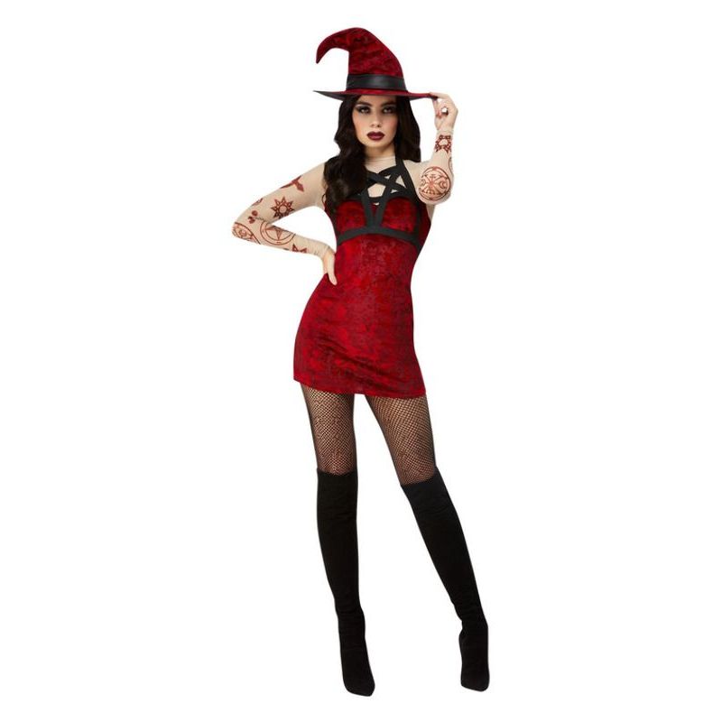 Fever Satanic Witch Costume Red Womens -1