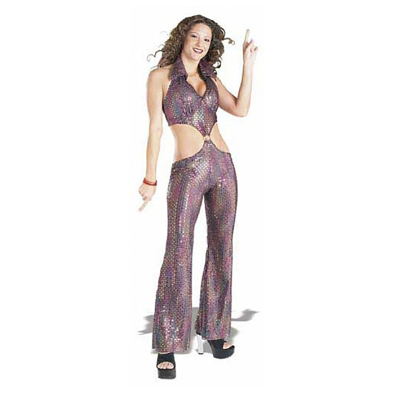 Disco Queen Costume Womens Silver -3