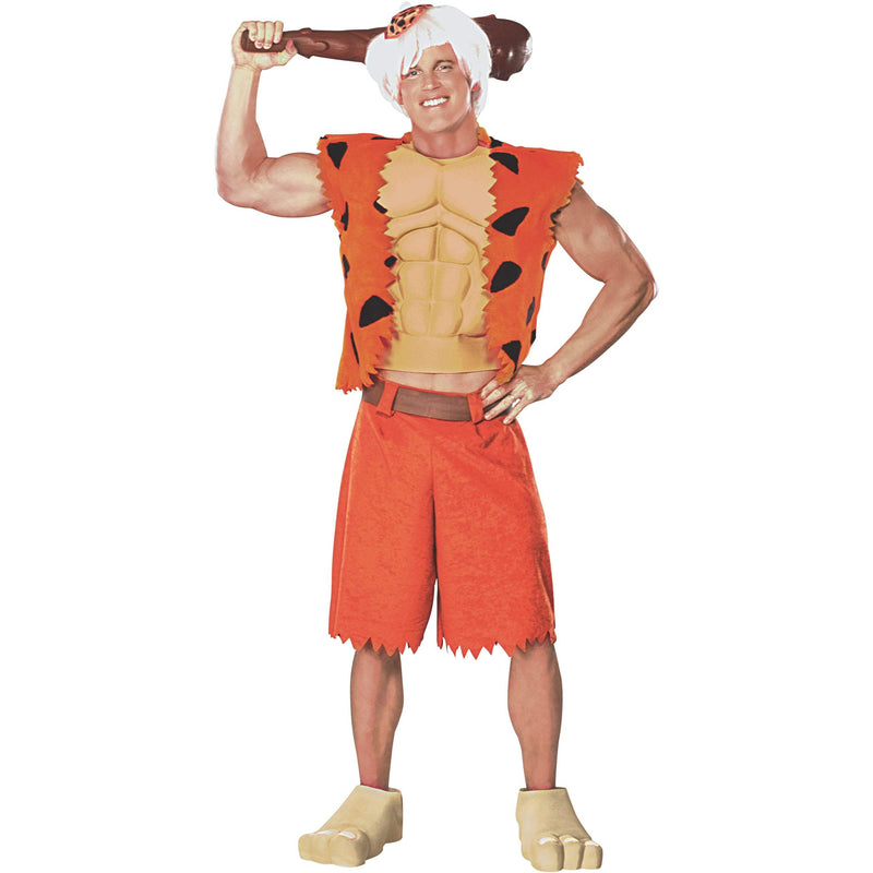 Bamm Bamm Flintstone Deluxe Costume Adult Mens Orange -1