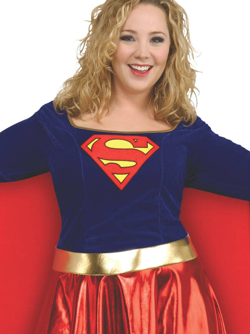 Supergirl Deluxe Costume Plus Womens Blue -2