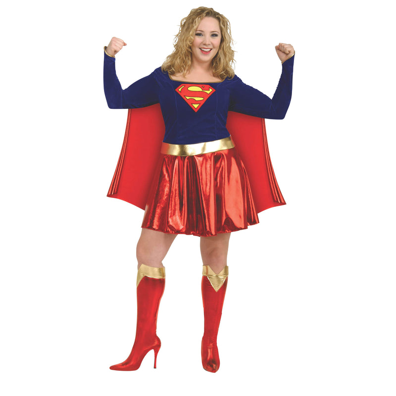 Supergirl Deluxe Costume Plus Womens Blue -1