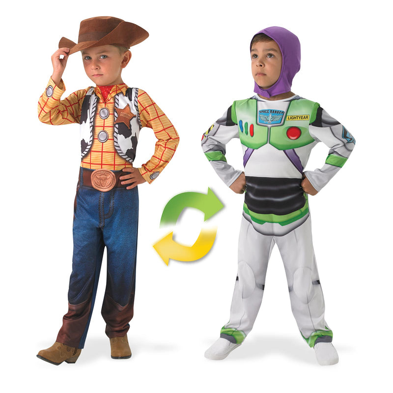 Woody To Buzz Lightyear Deluxe Reversible Child Boys Yellow -1