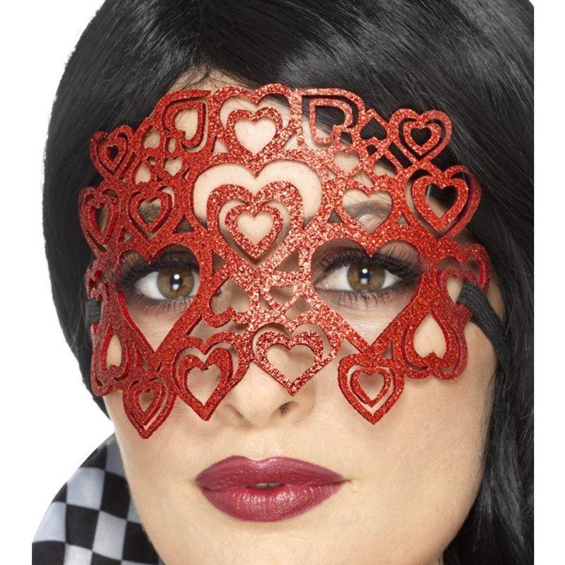 Soft Felt Glitter Eyemask Adult Red Womens -1
