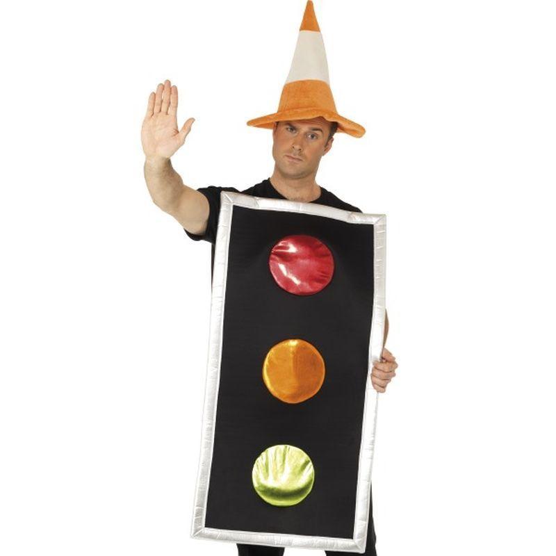 Traffic Light Costume Adult Orange Mens -1