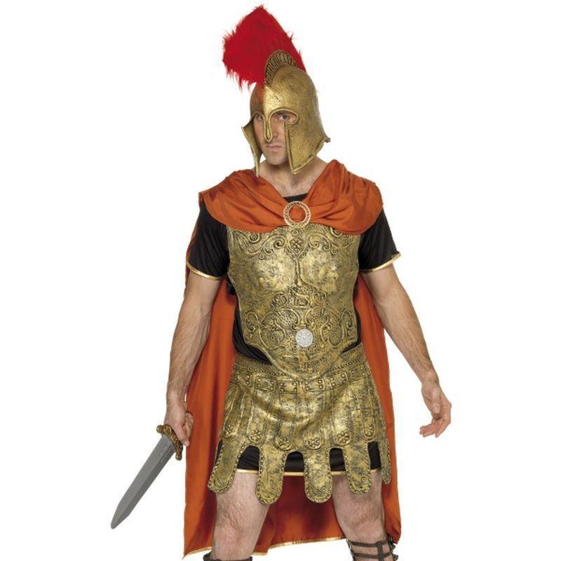 Deluxe Roman Soldier Costume Adult Gold Red Mens -1