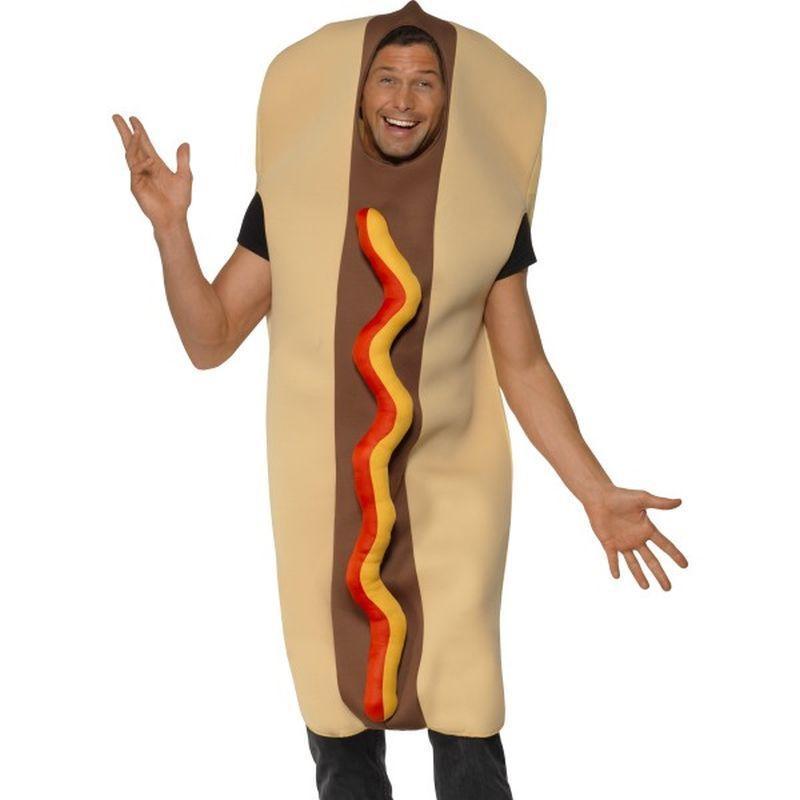 Giant Hot Dog Costume Adult Brown Red Mens -1