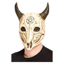 Satanic Ram Skull Overhead Mask Latex Unisex White -1