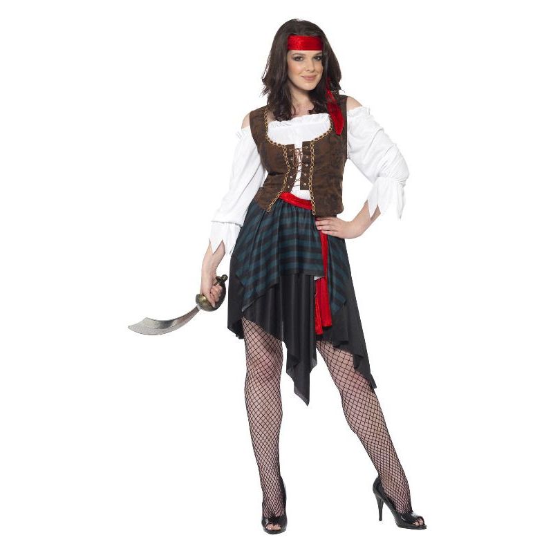 Pirate Lady Costume Adult Brown White Womens