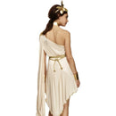 Greek Goddess Costume Adult White Gold Dress with Belt