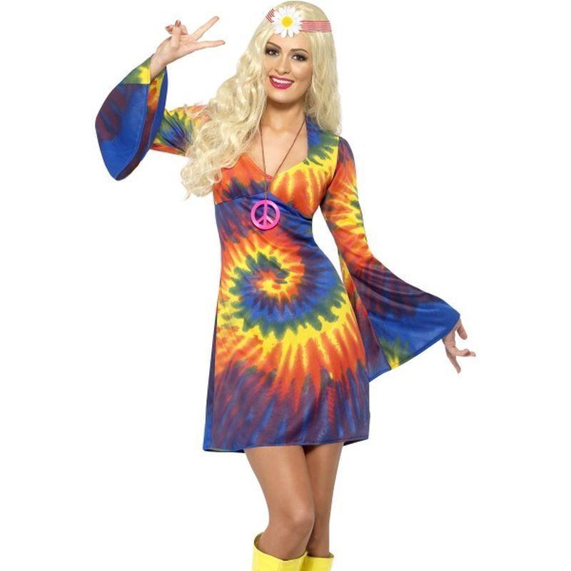 1960s Tie Dye Costume Adult Rainbow Womens -1