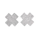 Fever Small Glitter Cross Nipple Pasties Black