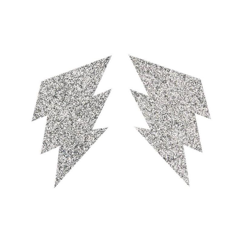 Fever Glitter Lightning Bolt Nipple Pasties Womens Silver