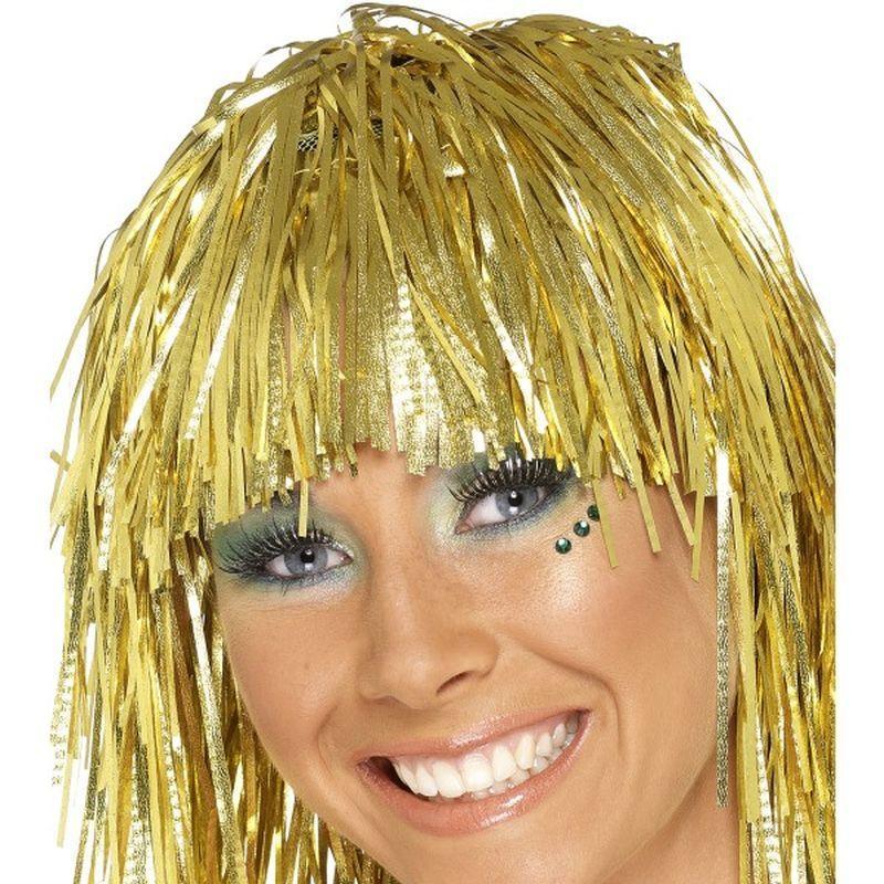 Cyber Tinsel Wig Adult Gold Womens -1