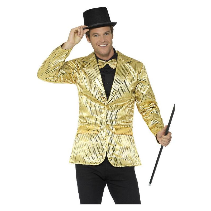 Sequin Jacket Mens Adult Gold -1