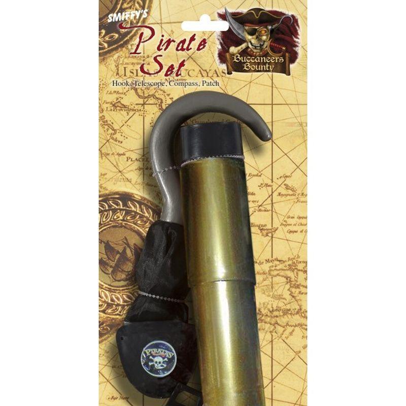 Pirate Set With Hook Adult Brown Unisex -1