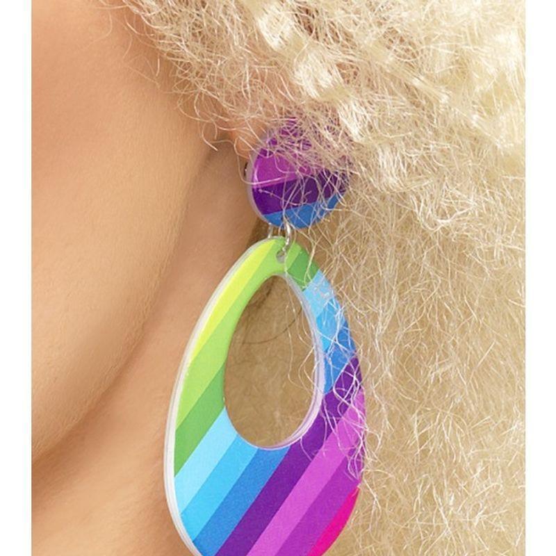 Teardrop Earrings Adult Neon Multi Womens -1