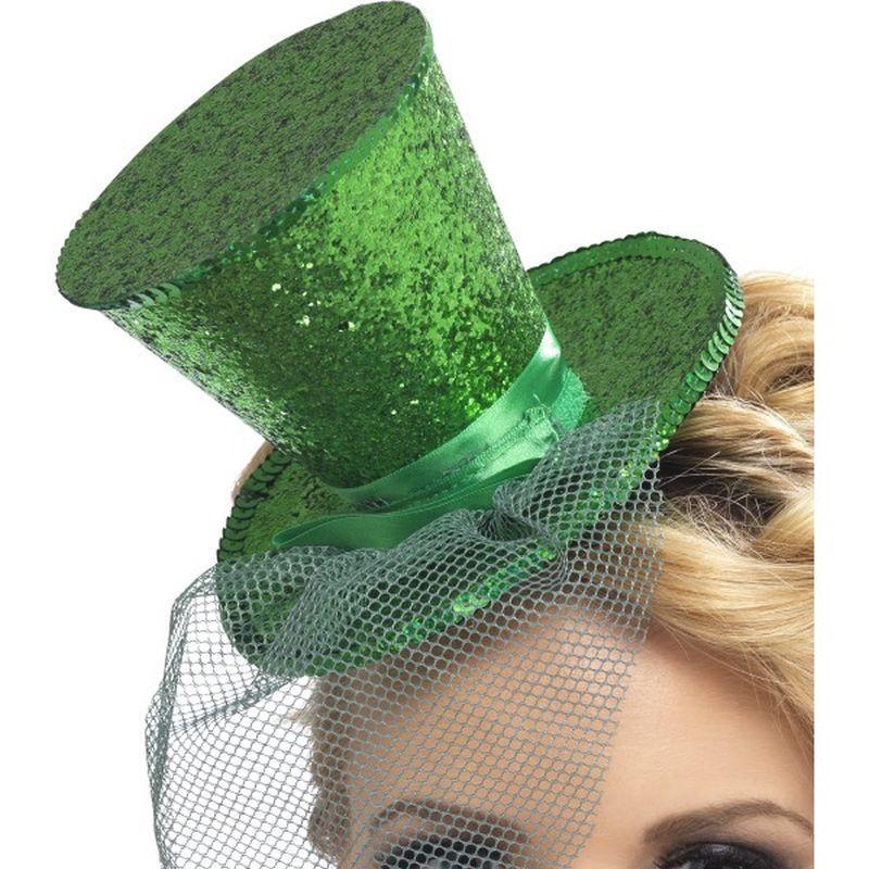 Fever Mini Top Hat On Headband Adult Green Womens -1