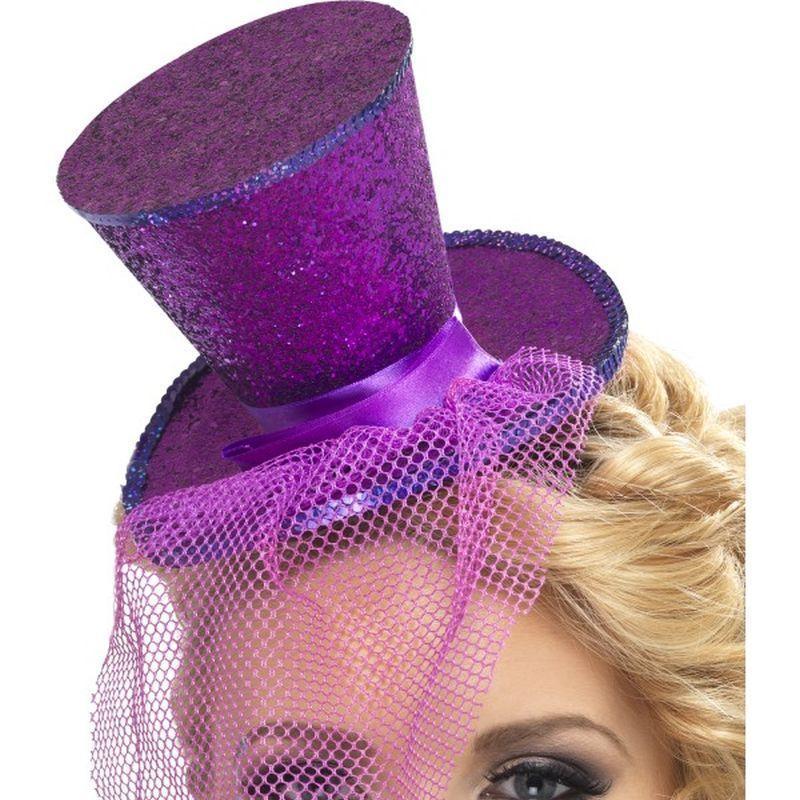 Fever Mini Top Hat On Headband Adult Purple Womens -1
