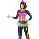 Neon Skeleton Costume Adult Womens