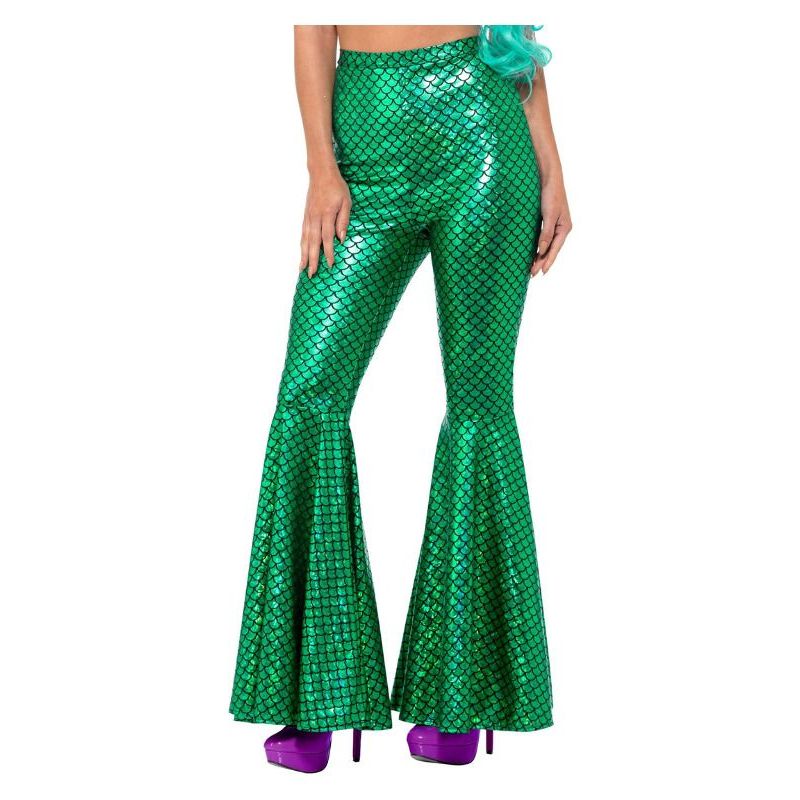 Mermaid Flared Trousers Adult Green Womens -1
