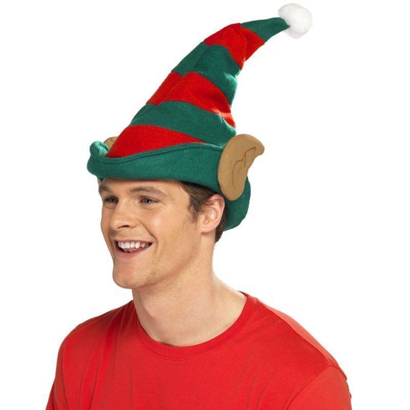 Elf Hat Adult Red Green Unisex -1