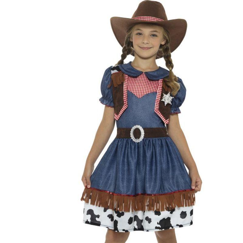Texan Cowgirl Costume Kids Blue Girls -1