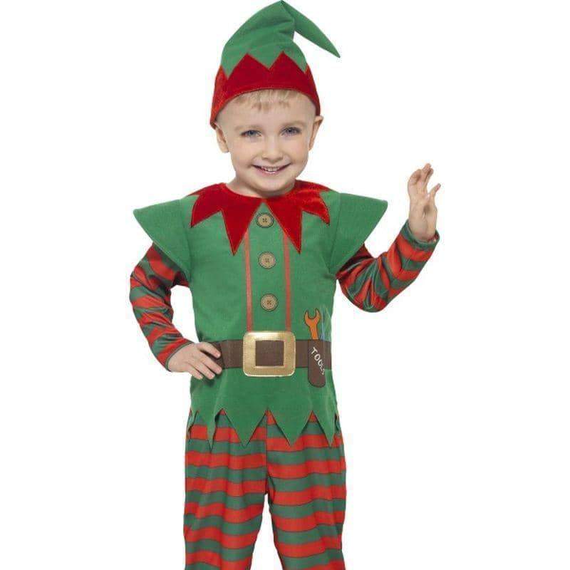 Elf Toddler Costume Kids Red/green - Childrens Christmas Costumes Mad Fancy Dress