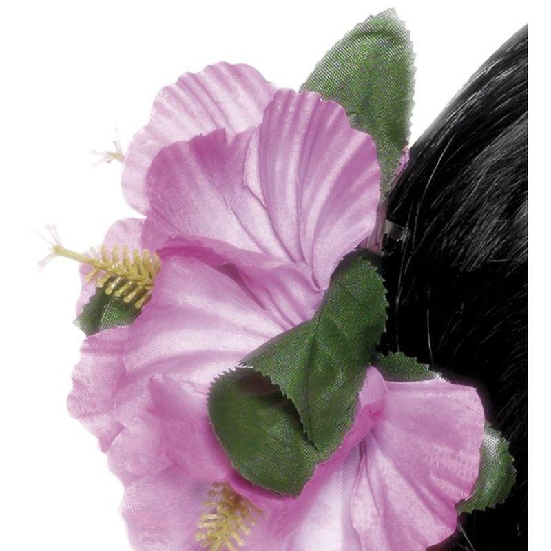 Hawaiian Flower Hair Clip Adult Purple Womens -1