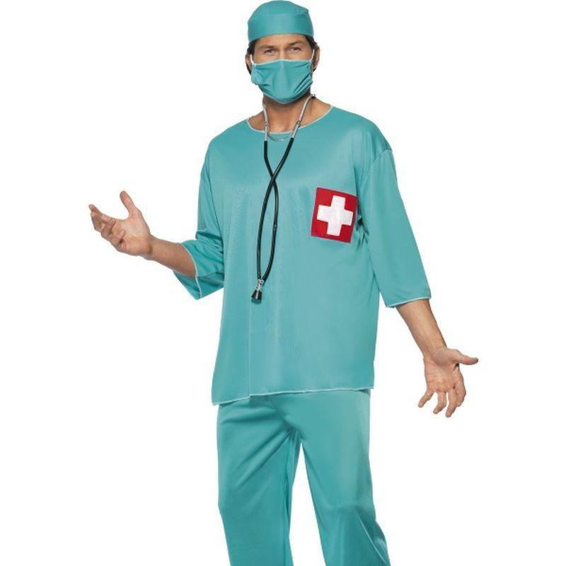Surgeon Costume Adult Green Mens -1