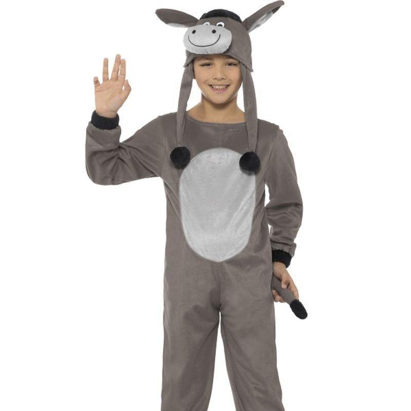 Deluxe Cosy Donkey Costume Kids Grey Unisex -1