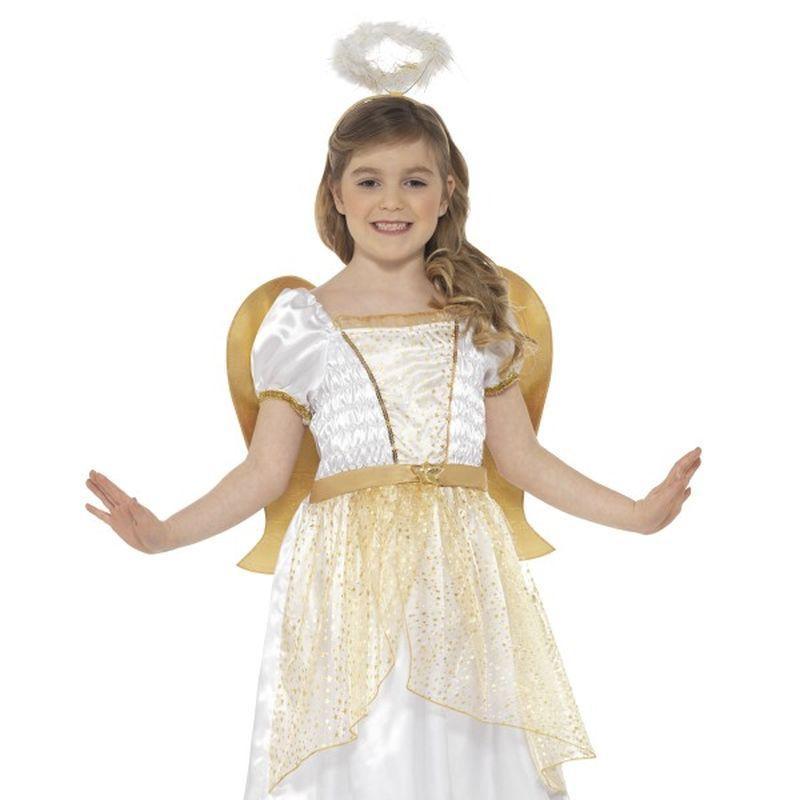Angel Princess Costume Kids White Gold Girls -1