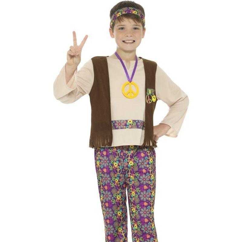 Hippie Boy Costume, With Top, Attached Waistcoat - Small Age 4-6
