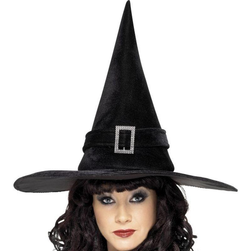 Witch Hat with Diamante Buckle - One Size